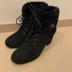 ピンクラテ 黒スエードブーツ　Lサイズ