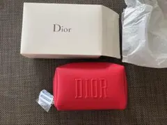 DIOR ディオール レッド ポーチ ロゴ型押し