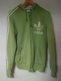 adidas パーカー 古着 グリーン 年代不明 Lサイズ