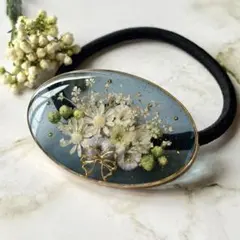 ハンドメイド　レジン　花ヘアゴム