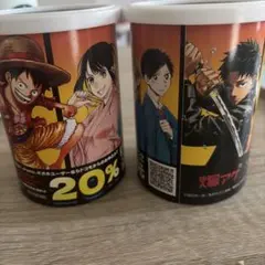 アニメキャラクターイラストカップ2個セット　ティッシュ