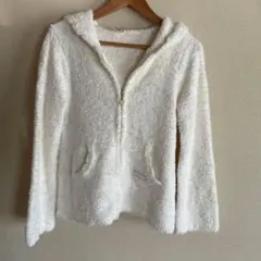 ジェラピケ◼️フリースフード付きルームウェア◼️ホワイト✖️クリーム系◼️フリー