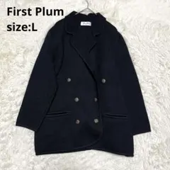 【First Plum ファーストプラム】ウール ダブルジャケット ブラック　L