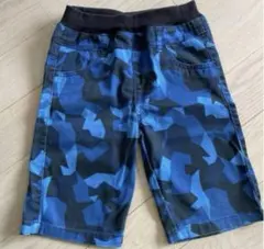 カモフラージュ 半ズボン130 ZIP GUN 青　迷彩柄　ハーフパンツ