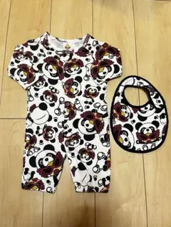 ヒステリックミニ♡セット　パンダロンパース　スタイ