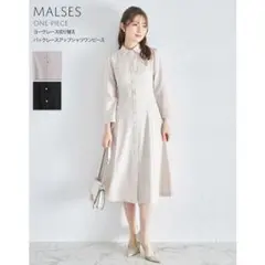 tocco closet ヨークレース切り替えバックレースアップシャツワンピース