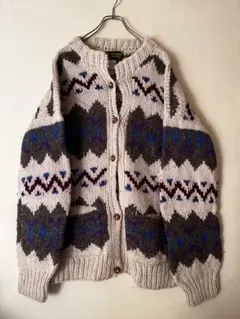 No.5159 【エクアドル製】ウール100％ ハンドニット カーディガン