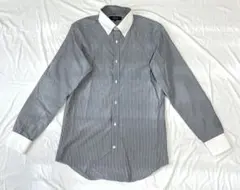 COMME CA ISM ストライプ長袖ワイシャツ