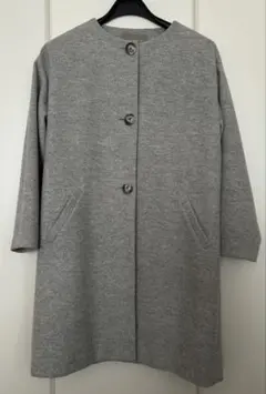 UNITED ARROWS ノーカラーコート 38 グレー