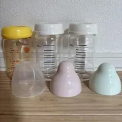 哺乳瓶(母乳実感×1chuchu×2)3本各160ml chuchu乳首×2