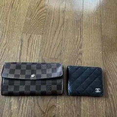 Louis Vuitton モノグラム長財布とCHANEL二つ折財布