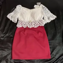 dazzy キャバ ミニ ドレス ホワイト×レッド 新品未使用