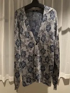 hare フラワープリント カーディガン 青 グレー バラ 花のサムネイル