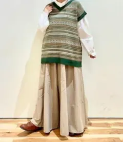 サマンサモスモス　ジャガードベスト　前後2way　ニットベスト　ウール