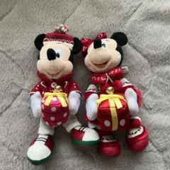 ミッキー ミニー クリスマス ぬいぐるみバッジ