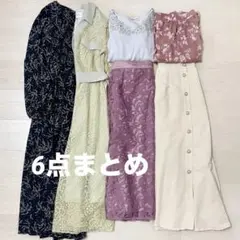 6点まとめ売り きれいめ フェミニン レース 花柄 美人百花 マッシュ系 S〜M