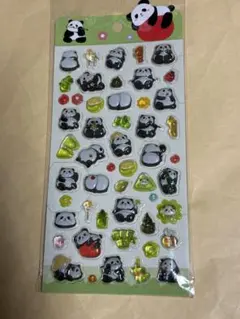 ボンボンドロップシールみたいな　3Dデコシール　パンダ