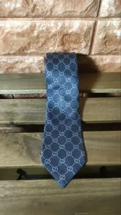 [未使用] セール中! GUCCI ネイビー GGロゴ シルクネクタイ