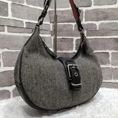 【希少】オールドコーチ ソーホー ワンショルダーバッグ ハーフムーン ツイード