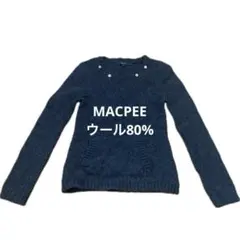 MACPHEE マカフィー フード付きニットセーター ウール ブラック