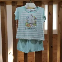 すみっコぐらし パジャマ 100cm エメラルドグリーン 子供 寝間着 半袖