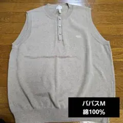 パパス　papas ベージュ ノースリーブ ベスト 100%ウールのサムネイル