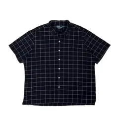 XXL ポロ ラルフローレン 半袖 チェック シャツ ブラック 黒 Polo