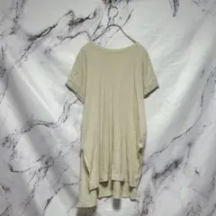 【ショコラフィネローブ】半袖 リブカットソー ベージュ チュニック Fのサムネイル