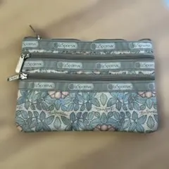 LeSportsac 花柄ポーチ 3ポケット