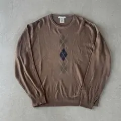 【90s韓国製】KNIGHTSBRIDGE レトロ アーガイル ニット XL