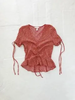 H&M/半袖Vネックブラウス 小花柄