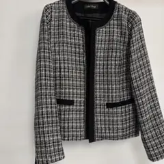 アッドルージュ ノーカラーツイードジャケット 11AR