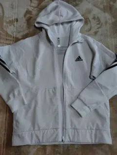 adidas フード付きパーカー ホワイト 白 160