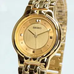 稼働　極美品　SEIKO　ゴールドウォッチ　V701　ボーイズ　金文字盤