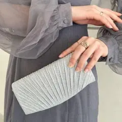 パーティーバッグ 2WAY クラッチバッグ ショルダーバッグ 結婚式 シルバー