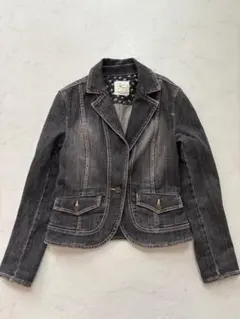 【美品】組曲 デニムジャケット テーラード 花柄 ストレッチ 3（D937）