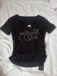 Y2K Tシャツ フリル ブラック リボン