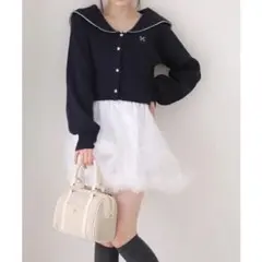 ナイスクラップ　ロゴ刺繡セーラーニット