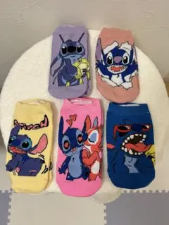 スティッチソックス5足セットサイズ約20cmから23cm 女の子おすすめ
