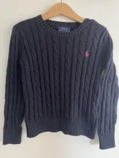 POLO RALPH LAUREN ケーブルニット ネイビー6 120cm