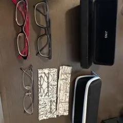 Zoffメガネセット 黒 赤 紫