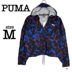新品タグ付き プーマ スウェット パーカー 迷彩柄 スポーツウェア【M】長袖 青