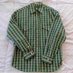 nicholson & nicholson チェックシャツ 緑