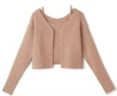 GRL ショート丈カーディガンXキャミソールニットアンサンブル 【dr404】