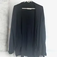 黒 無地 カーディガン レディース 大きめ 羽織り ボタンなし シンプル