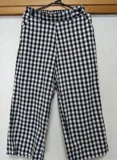 ギンガムチェック ワイドパンツ