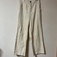美品　GU ワイドパンツ コーデュロイパンツオフホワイト M