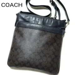 【美品】コーチ　ショルダーバッグ サコッシュ シグネチャー レザー 54781
