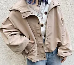 apres jour 袖ボリューム マウンテンパーカー ベージュ