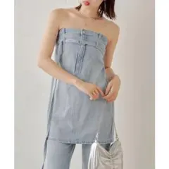 定価7700円　新品タグ付　【Chico】デニムベアミニワンピース